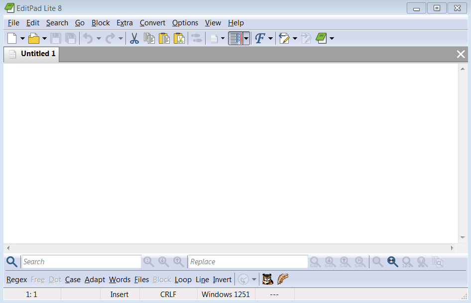 EditPad Начало работы