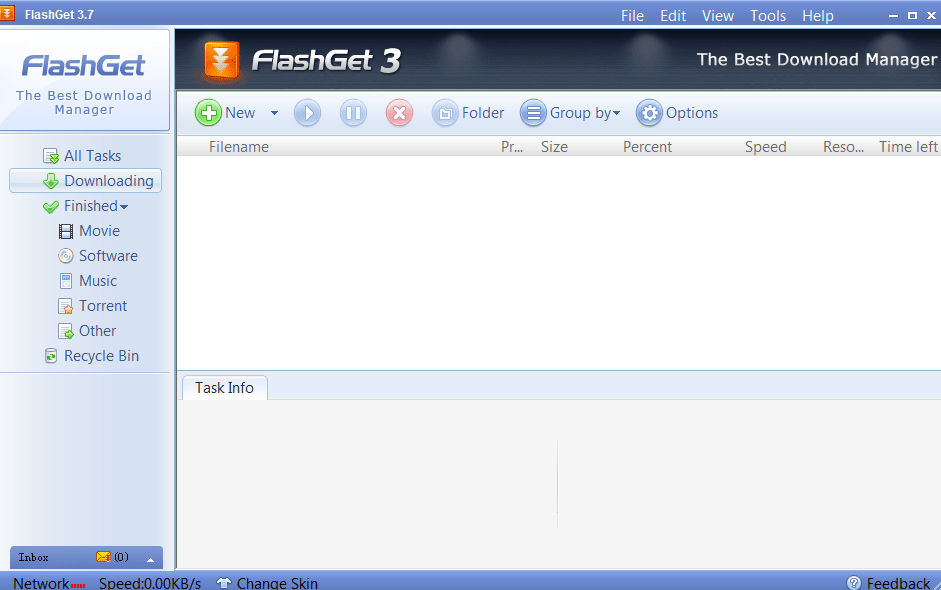 FlashGet Главное окно