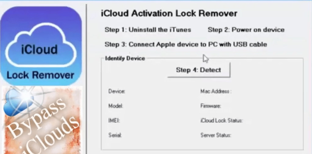 iCloud Activation Bypass Tool 1.0.0 Меню настроек