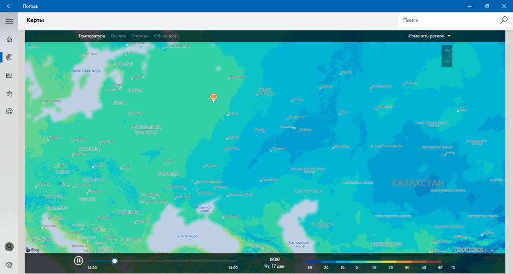 MSN Погода Карта