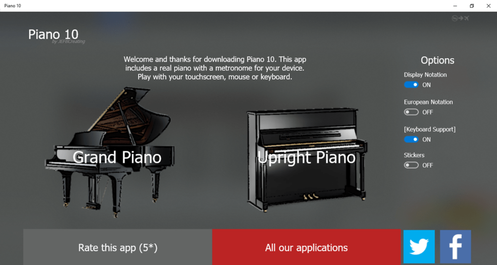 Piano 10 Инструменты