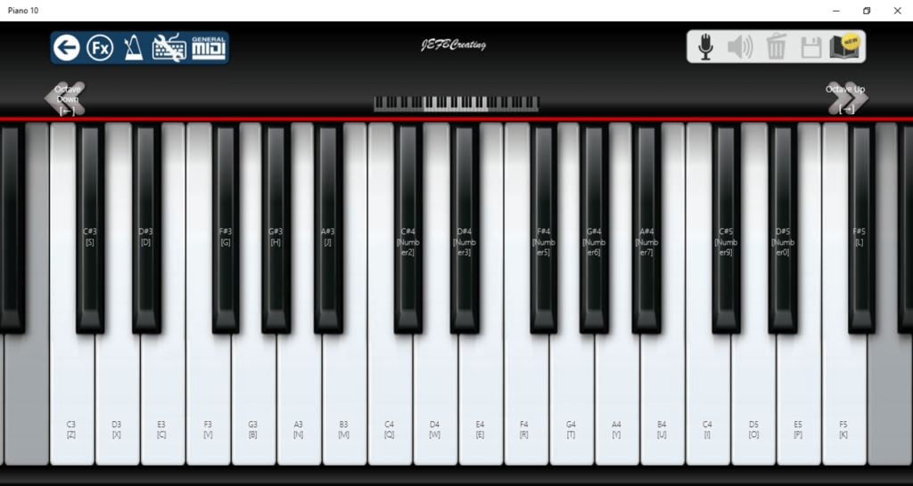 Piano 10 Клавиатура