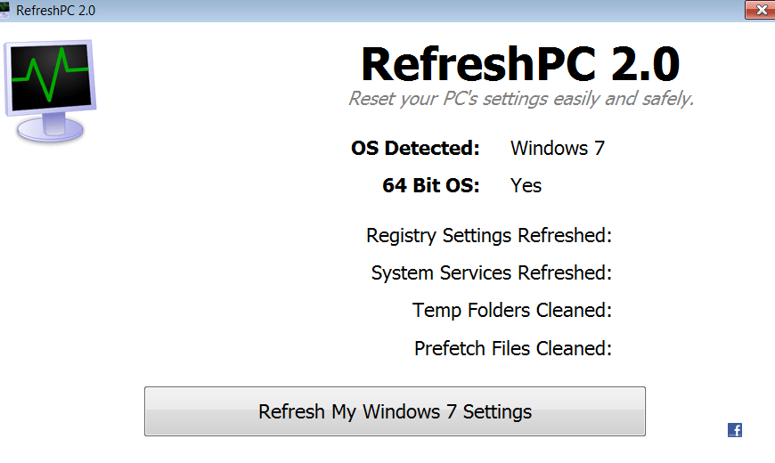 RefreshPC Главное меню