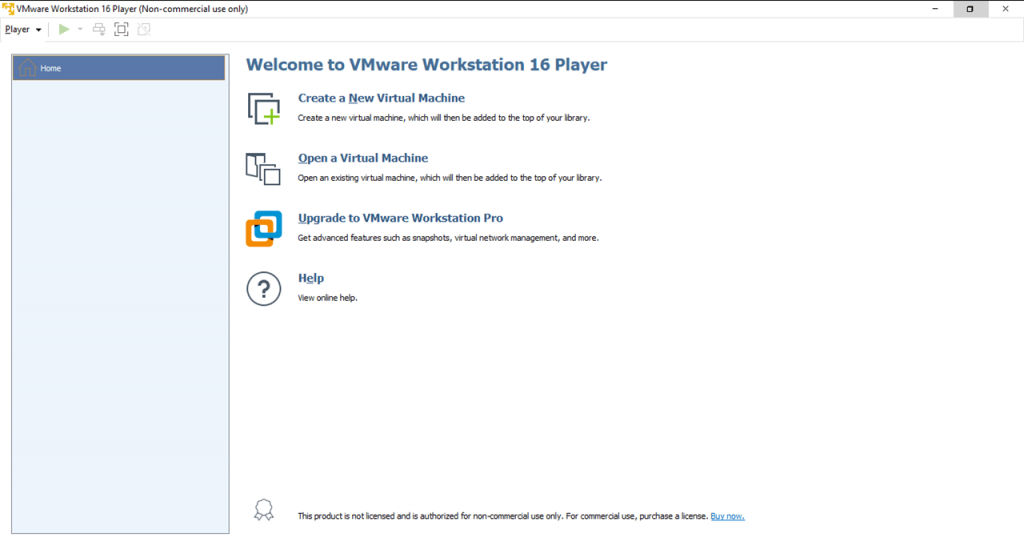 VMware Player Главная