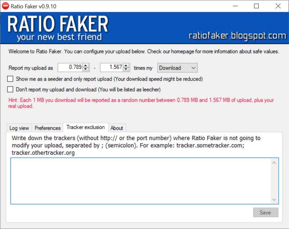 Ratio Faker Tracker exclusion