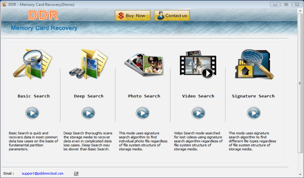 Data Doctor Recovery Memory Card Main page