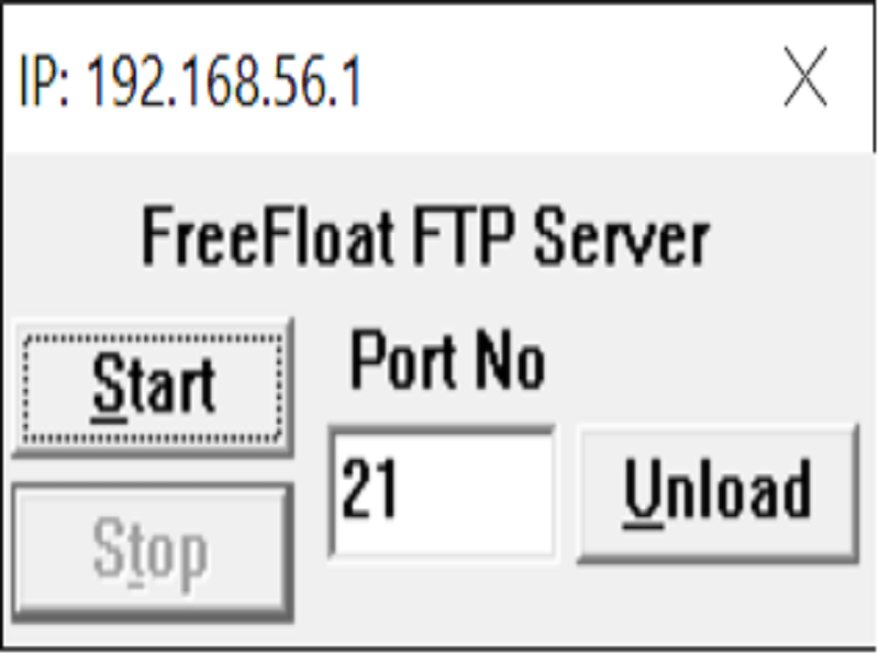 FreeFloat FTP Server Main Menu