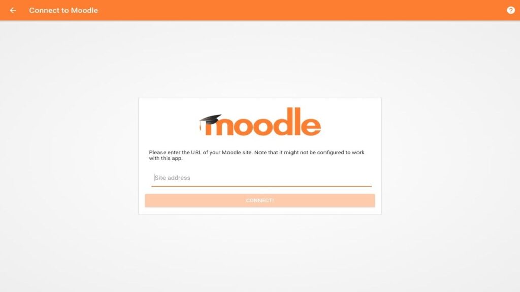 Moodle Connection screen