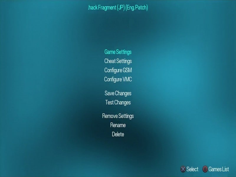 Open PS2 Loader Settings menu