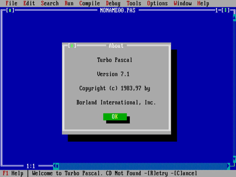Turbo Pascal About 