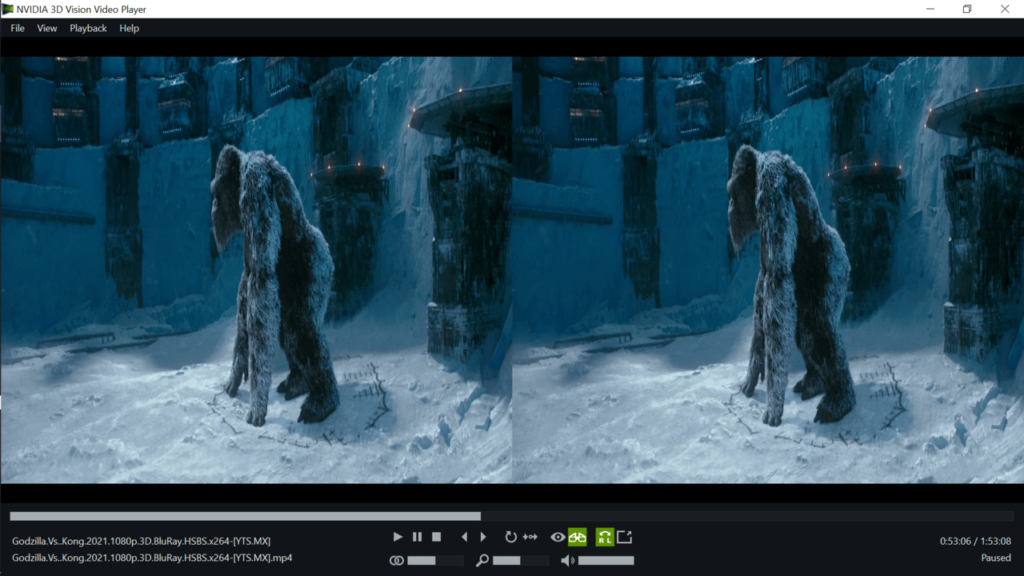 3D Vision Video Player Playback
