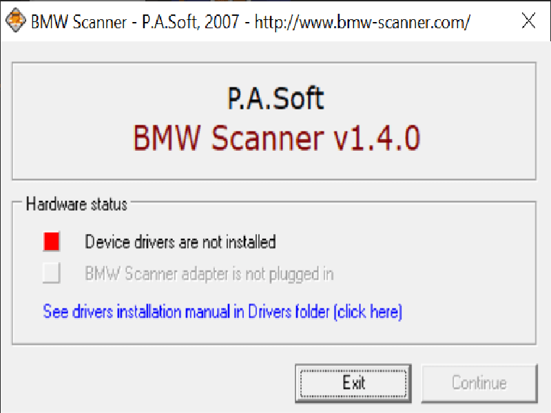 BMW Scanner Janela principal
