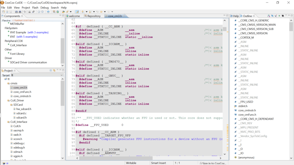 CooCox IDE Script editor