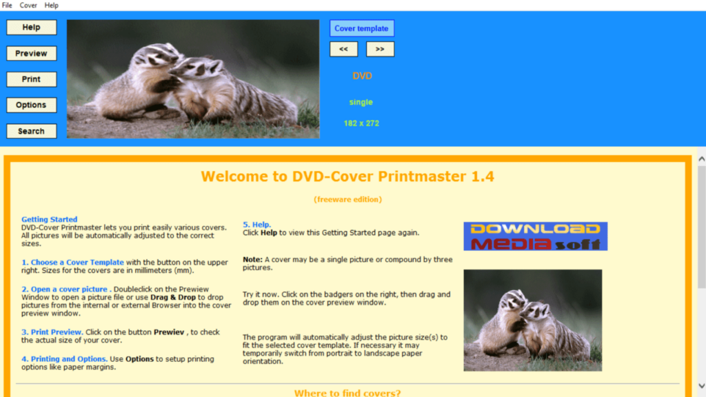 DVD Cover Printmaster Workpsace