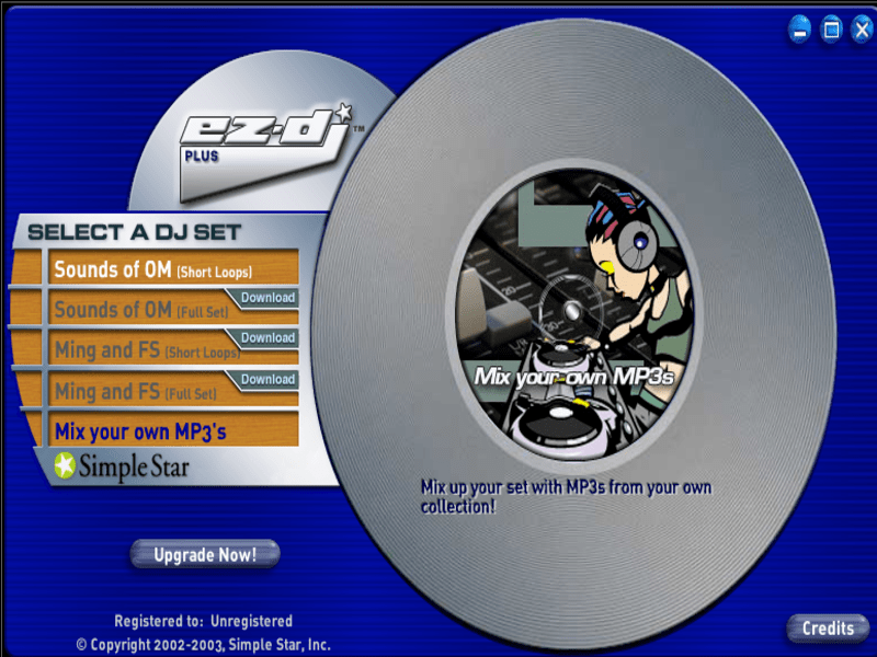 EZ DJ Plus Main menu