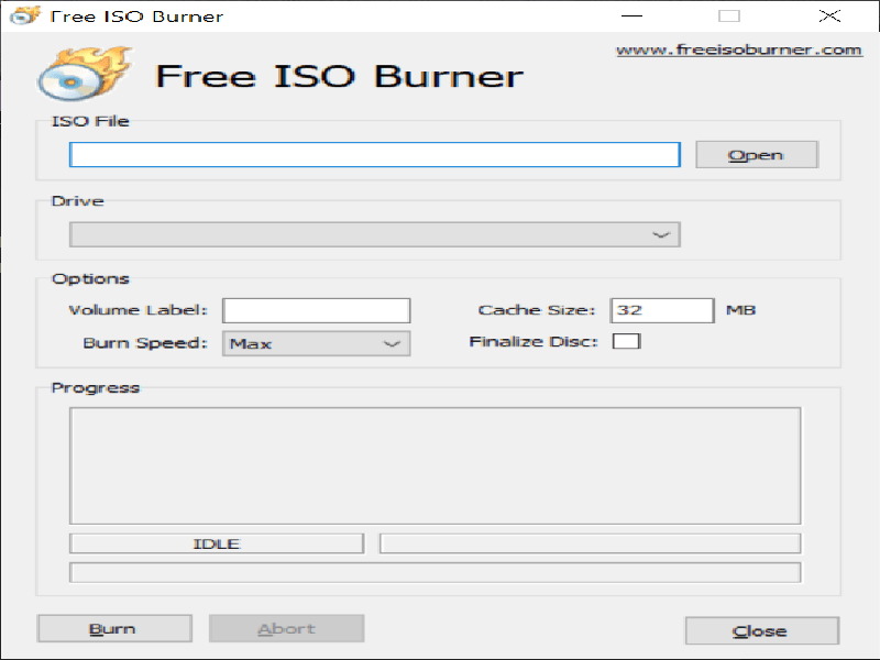 Free ISO Burner Main menu