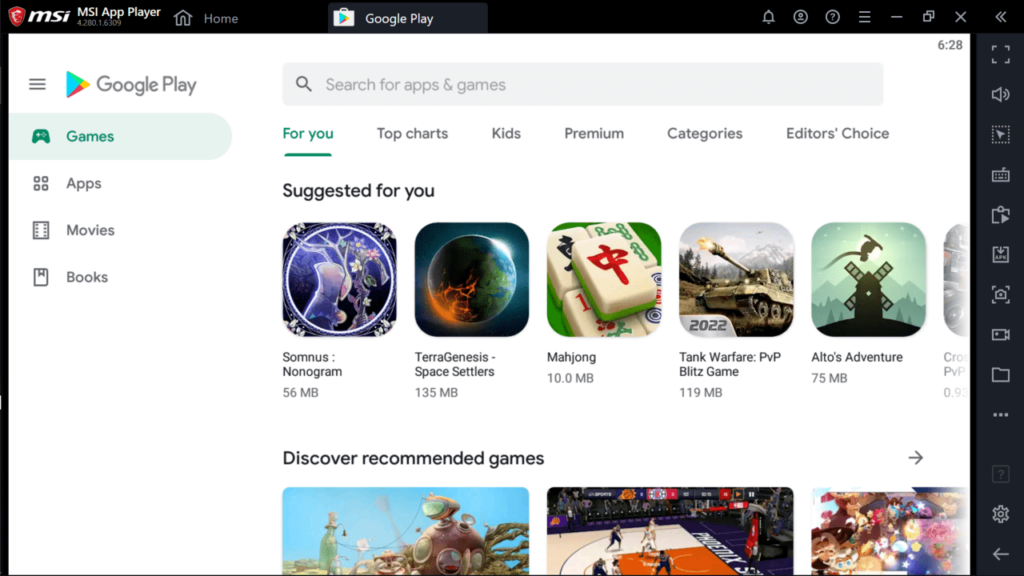 MSI App Player Google Play store