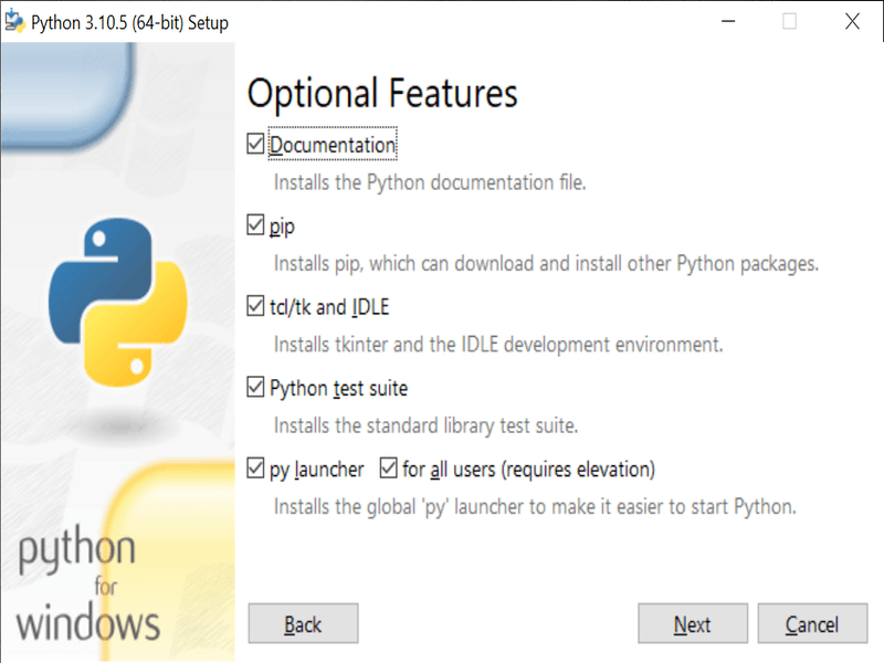 Python Optional features