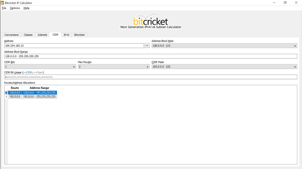 Bitcricket IP Calculator CIDR