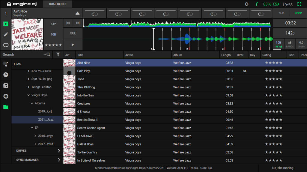 Denon DJ Engine Folder view