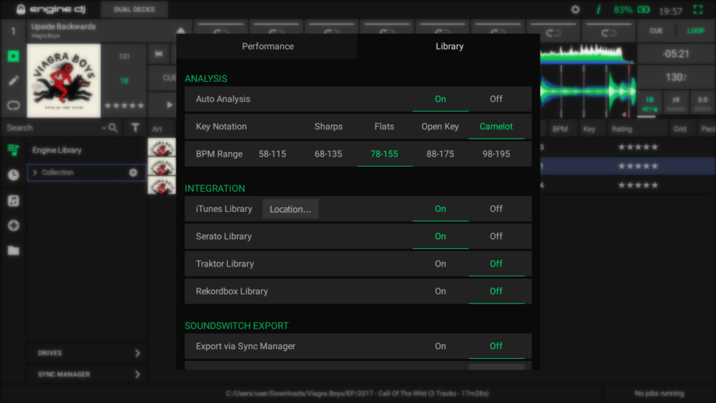 Denon DJ Engine Library settings