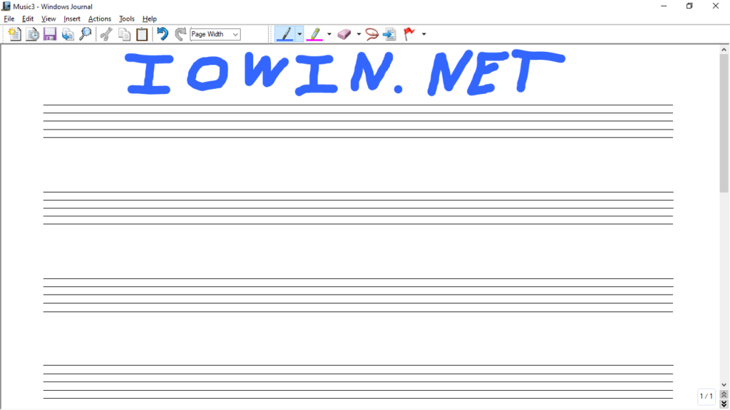 Microsoft Windows Journal Viewer Musical notation