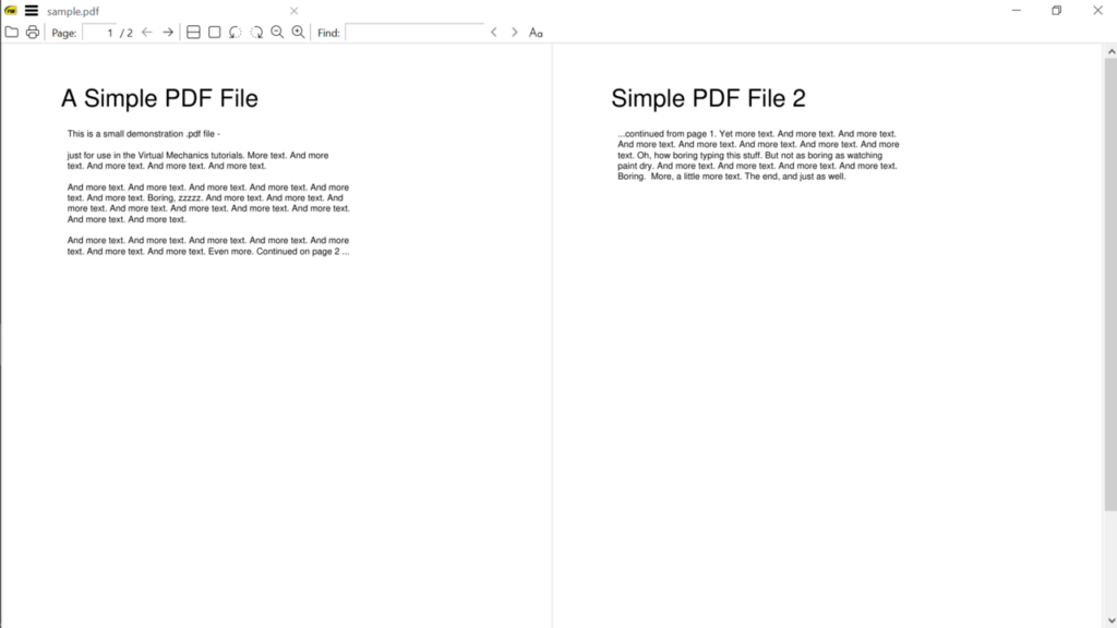 Sumatra PDF Book view