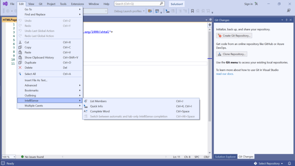 Visual Studio IntelliSense