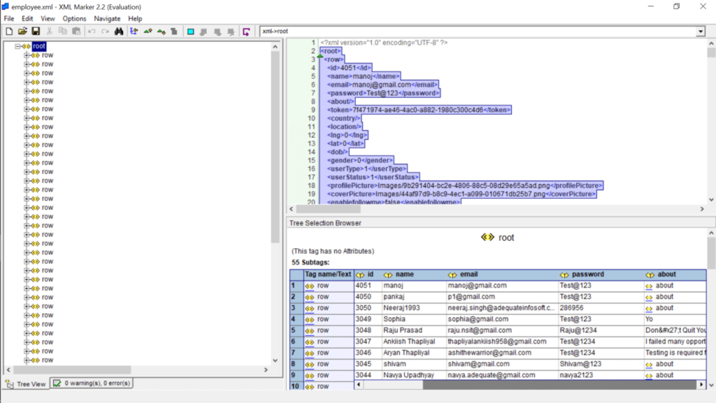 XML Marker Treeview