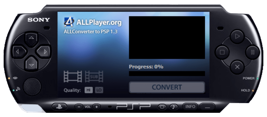 ALLConverter to PSP Main interface