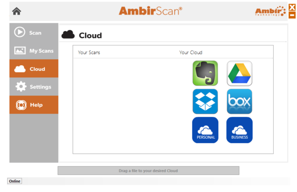 AmbirScan Cloud storage