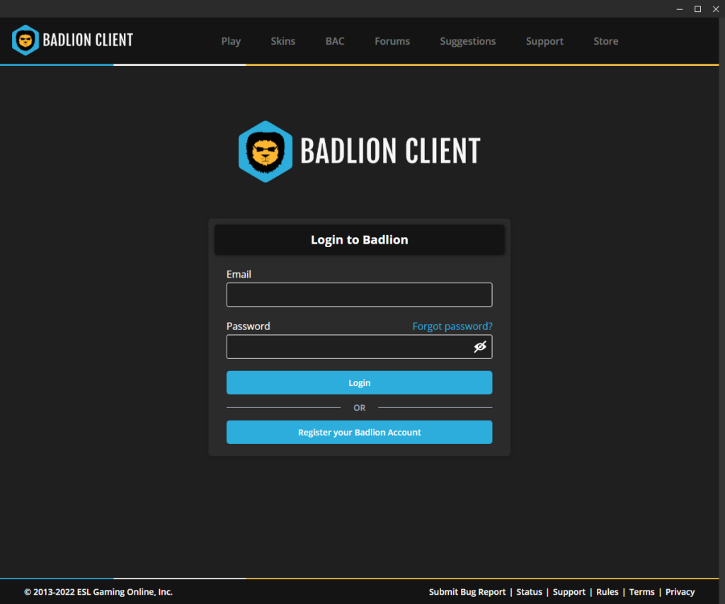 Badlion Client Main-interface