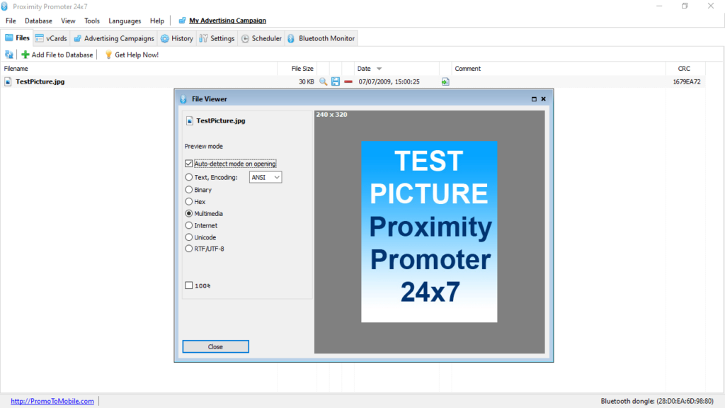 Bluetooth Promoter 24 7 File viewer