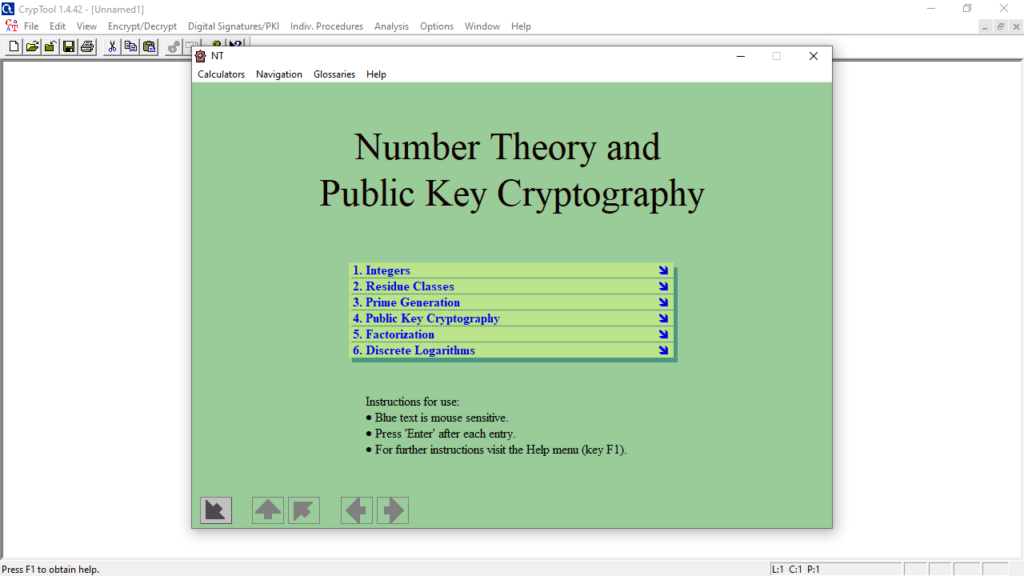 CrypTool Learning tool for number theory