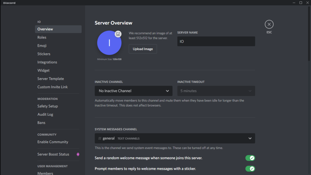 Discord Server overview
