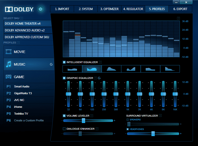 Dolby Digital Plus ملفات تعريف الموسيقى