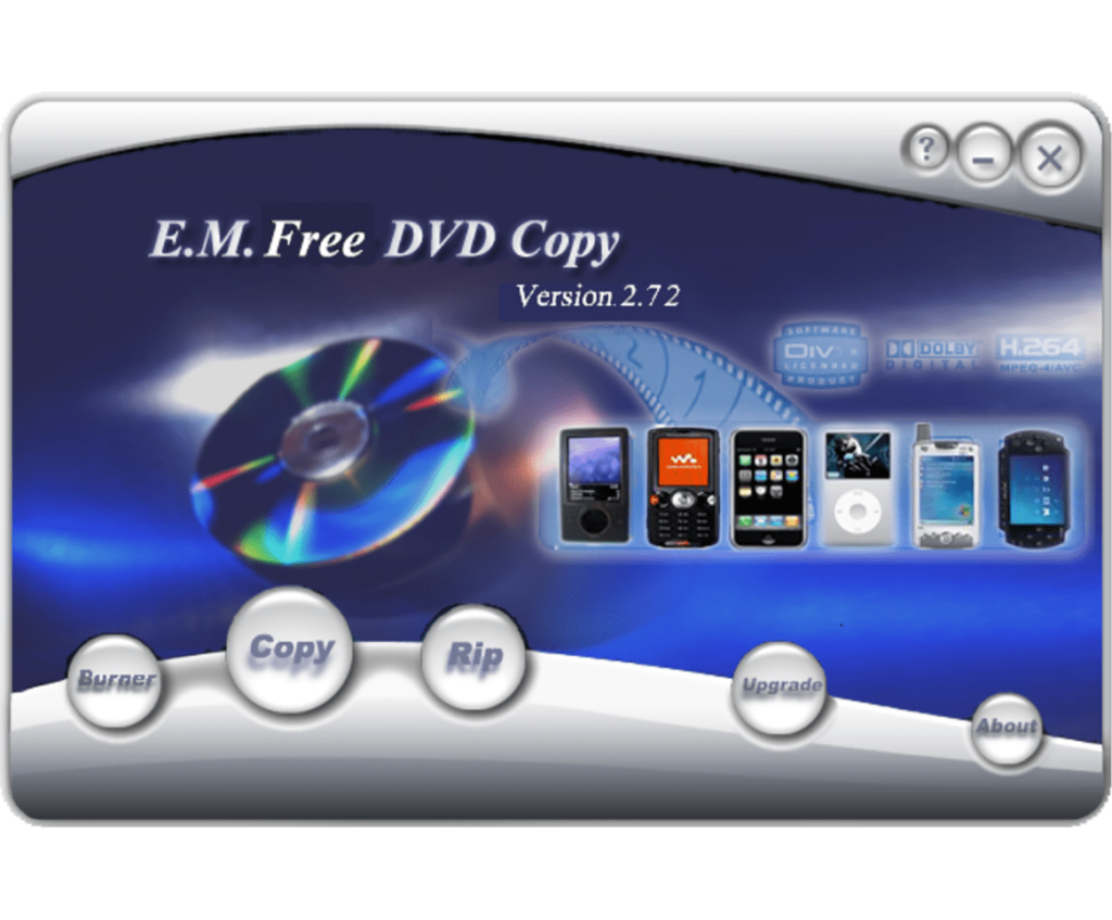 E M Easy DVD Copy Main menu