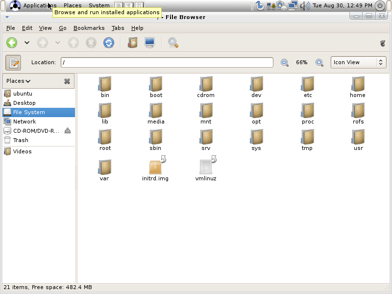 Eeebuntu File browser