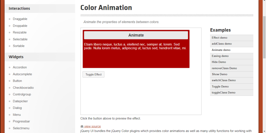 jQuery UI Color animation