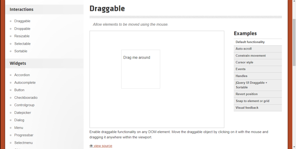 jQuery UI Draggable interaction