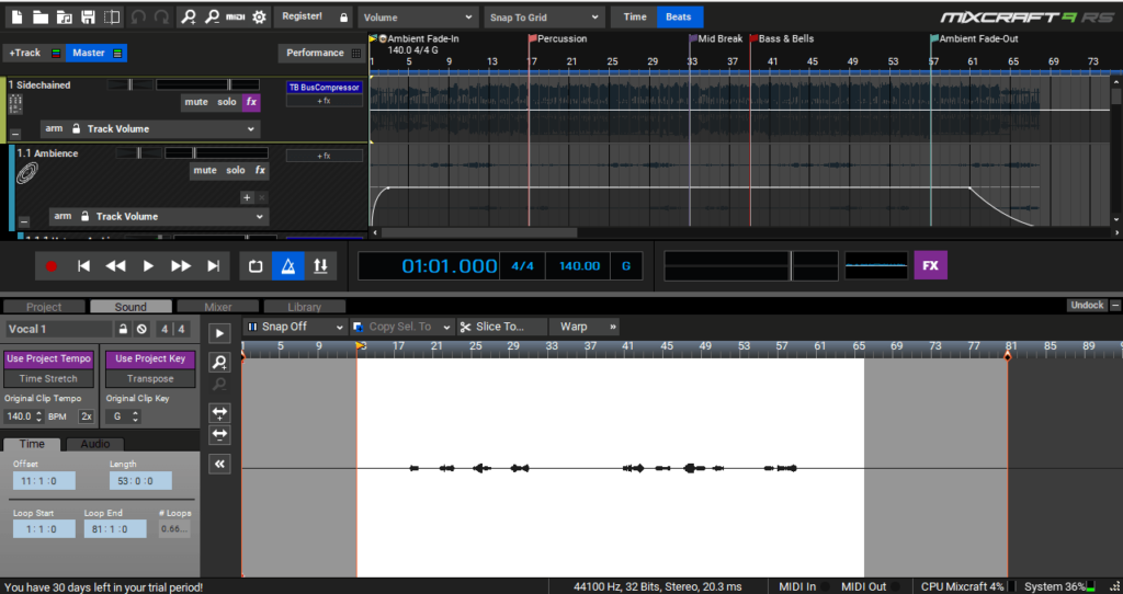 Mixcraft Sound analysis