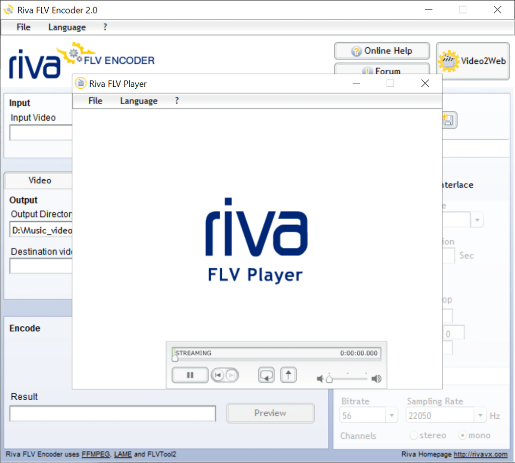 Riva FLV Encoder Included player