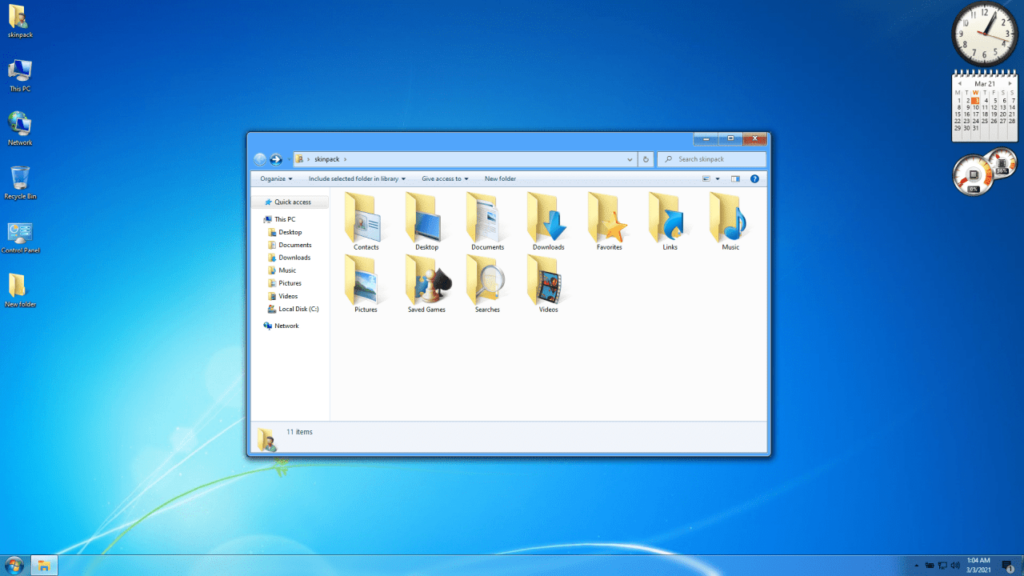 Windows 7 Skin Pack Interface look