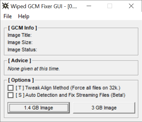 Wiped GCM Fixer Options