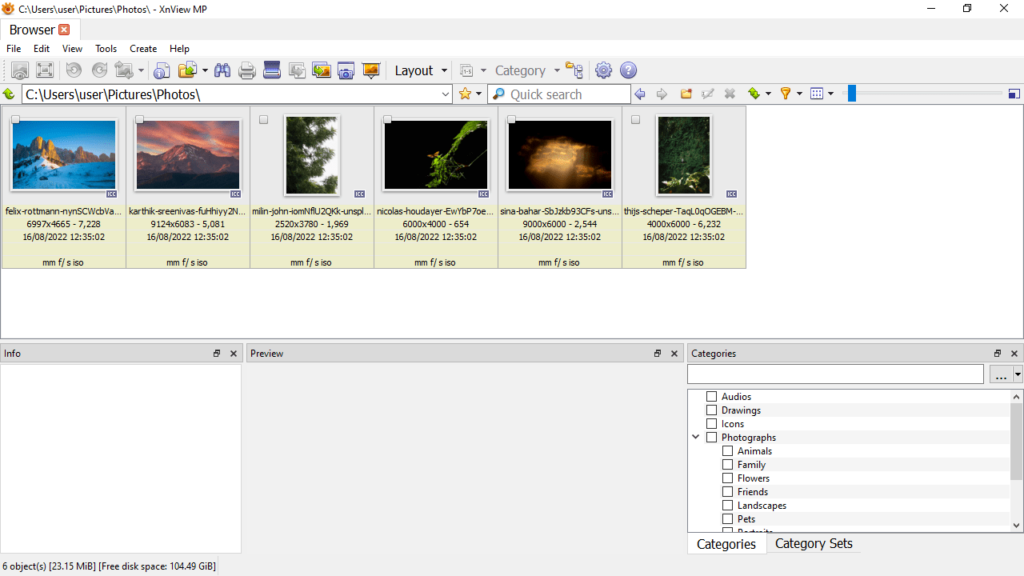XnView Image browser