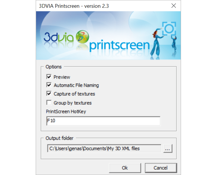 3DVIA PrintScreen Options