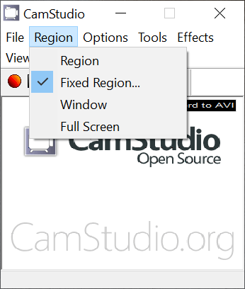 CamStudio Region