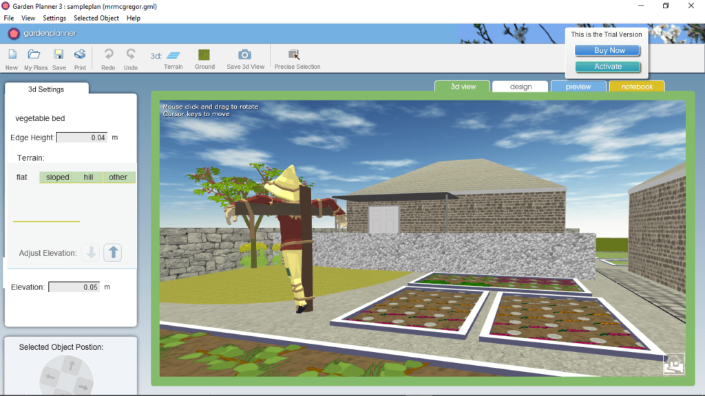 Garden Planner 3D view
