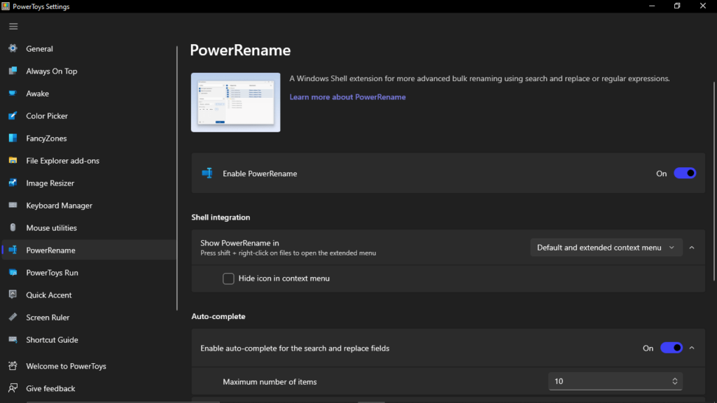 Microsoft PowerToys PowerRename