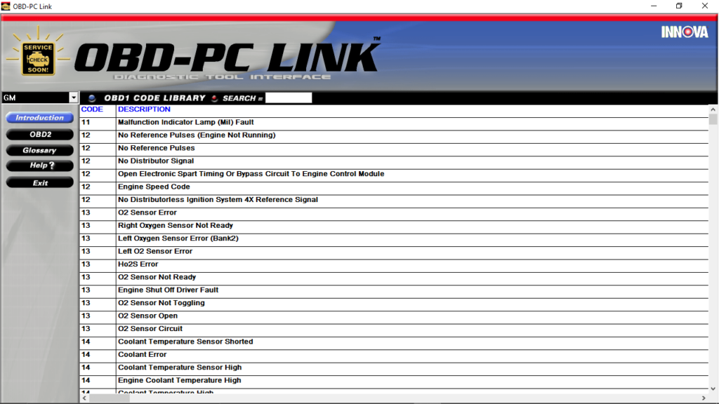 OBD PC Link Code library